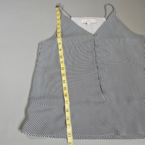 LOFT Black and White Striped Camisole Tank XS - Picture 5 of 7